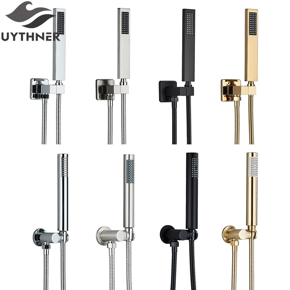 Uythner Soffione doccia a mano 150 cm Tubo flessibile per doccia in acciaio inossidabile Rubinetto per doccia Soffione spruzzatore Accessori per rubinetti a parete
