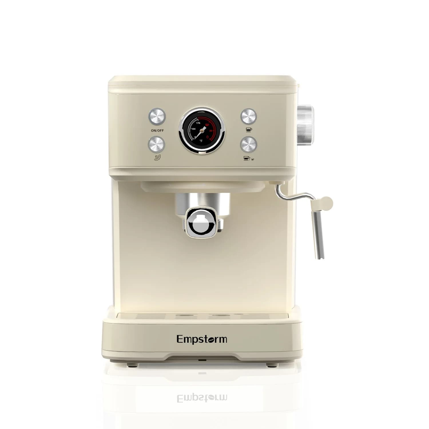 For Commercial & Household Semi-Automatic Electric Espresso Coffee Machine with 20 Bars Pressure White 2-Cup Capacity