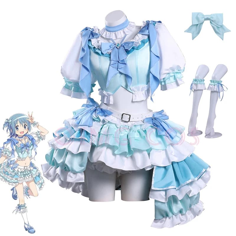 Costumi Cosplay di Puella Magi Madoka Magica Miki Sayaka, Abito Anime, Uniforme per Carnevale, Costumi di Halloween Anime per Donne