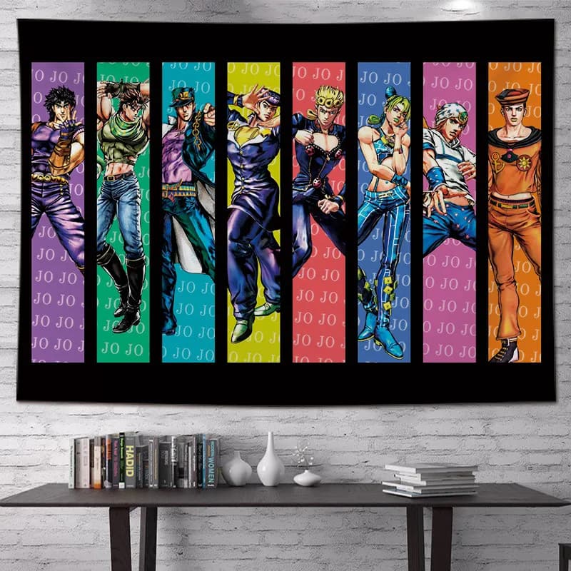 New Anime Jotaro Tapestry Wall Hanging Background Decor For Dorm Bedroom Living Room