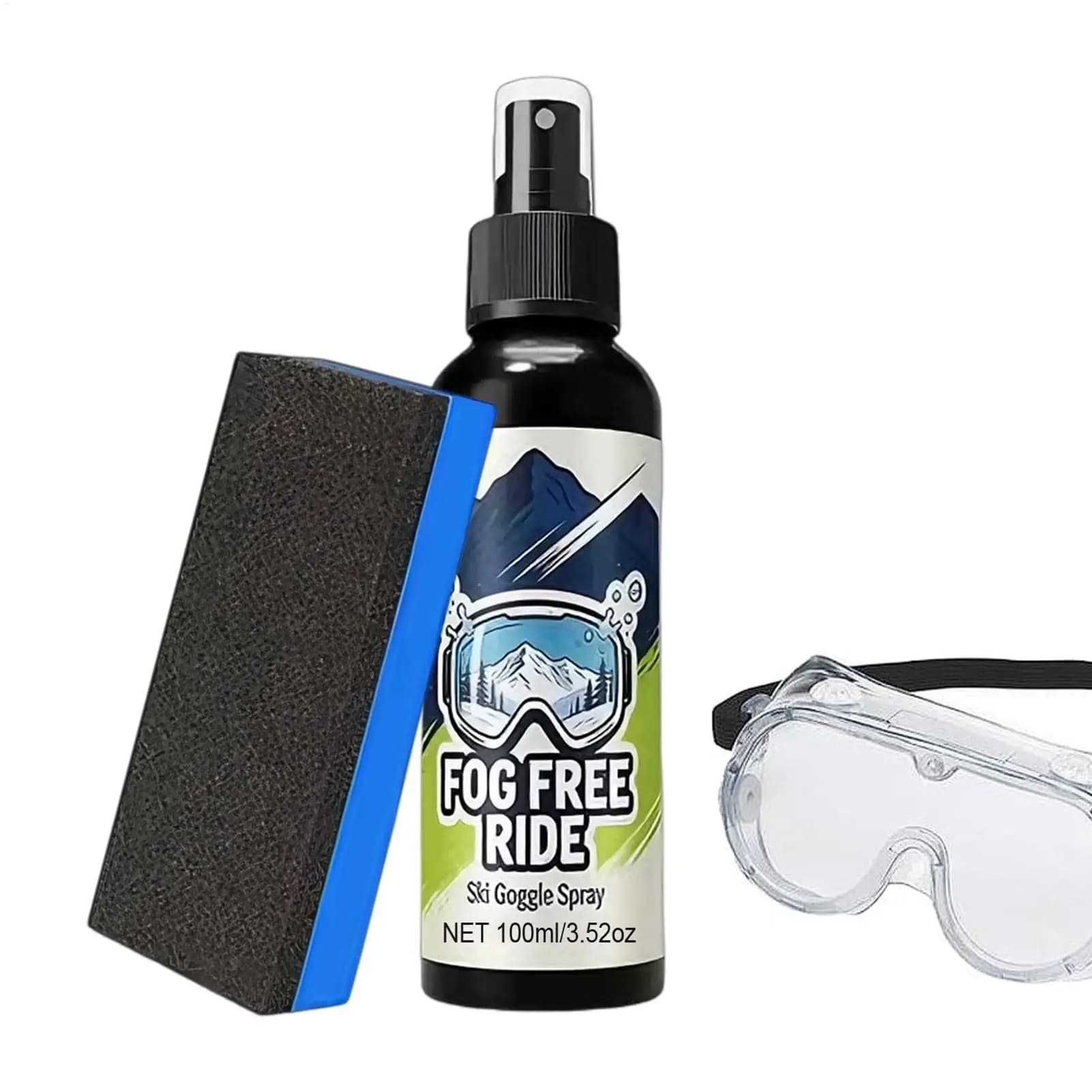 100 ml quick drying anti-fog spray, prevents fogging and scratches for swim glasses, ski masks, for man and woman.