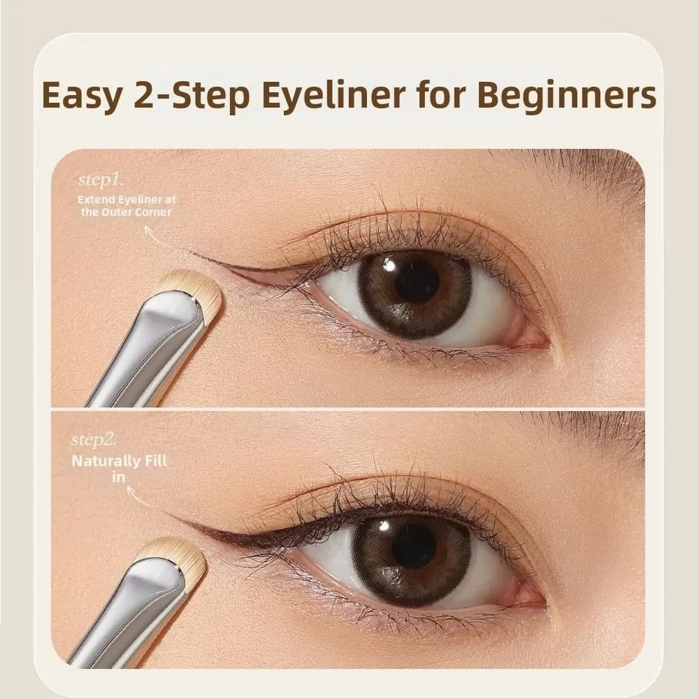 Pennello Eyeliner a Punta Ultra Sottile a Mezzaluna, Strumento Multifunzionale Durevole per Dettagli Occhi, Pennello Morbido per Trucco Occhi