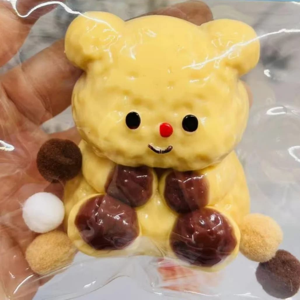 Peluche Orsetto Burroso, Giocattolo Sensoriale Antistress in TPR per Bambini e Adulti