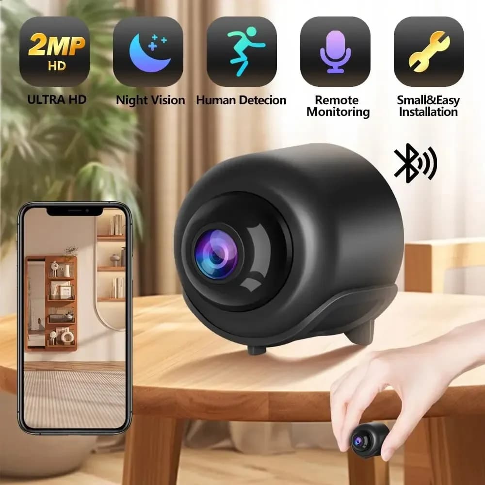 Telecamera di sorveglianza di sicurezza per mini baby monitor wireless HD da 2 MP con registrazione audio video per visione notturna e connessione IP Featu