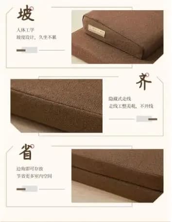 Thickened Folding Coconut Coir Kneeling Meditation Cushion Fabric Floor Mat for Yoga Sitting Kneeling & Worship Home Use