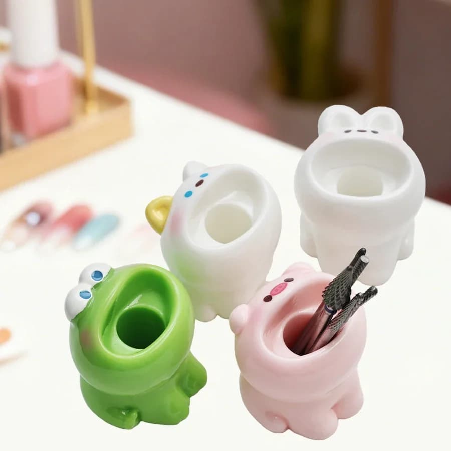 Desktop Nail Drill Bits Storage Organizer Cute Nail Grinding Head Bit Holder Display Decoration Manicure Accessory