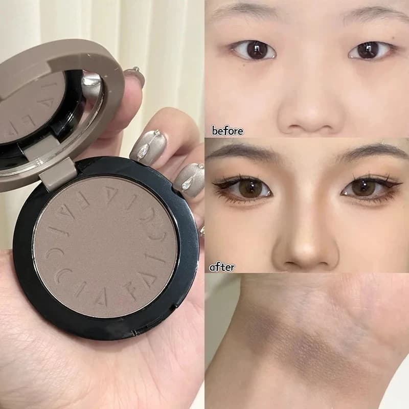 Tavolozza di riparazione per il contorno dell'ombra del naso marrone grigio cemento opaco Trucco per il contorno del viso con ponte per naso alto naturale a lunga durata