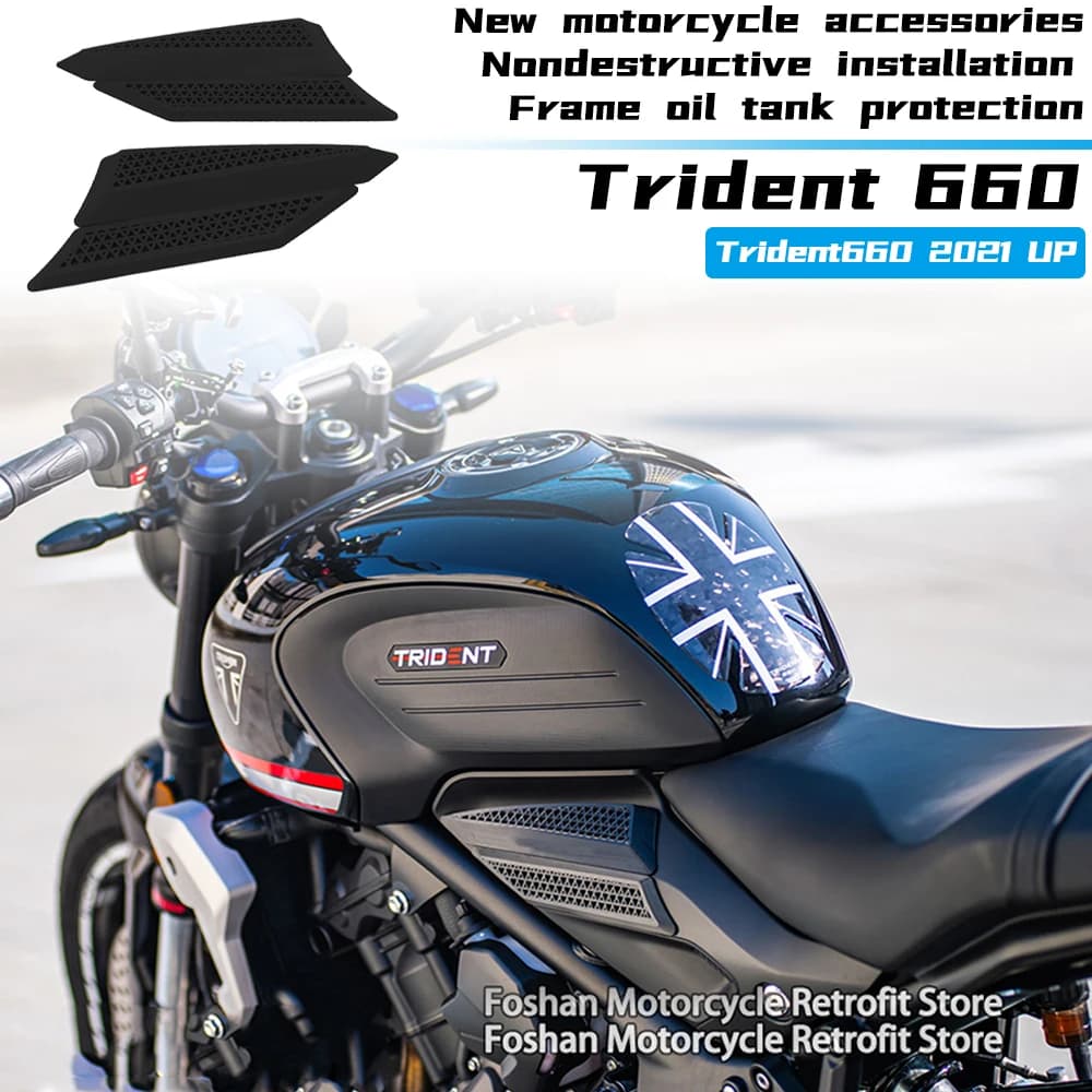 Nuove parti di modifica del motociclo per Triumph trident 660 2021 2022 2023 gomma di protezione del serbatoio del carburante