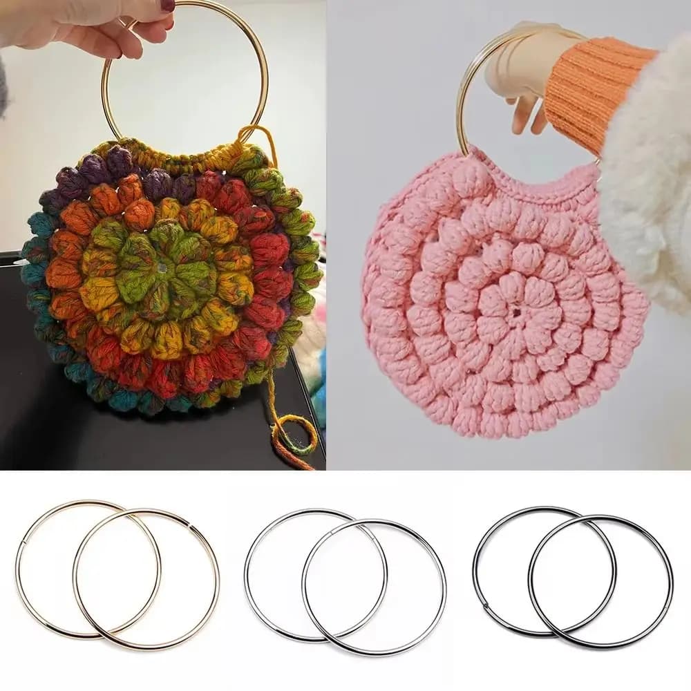 2Pcs Handbag Luggage O-ring Bag Handle Bag Hardware Accessories Purse Sewing Frame Metal Strap 110mm DIY Fashion