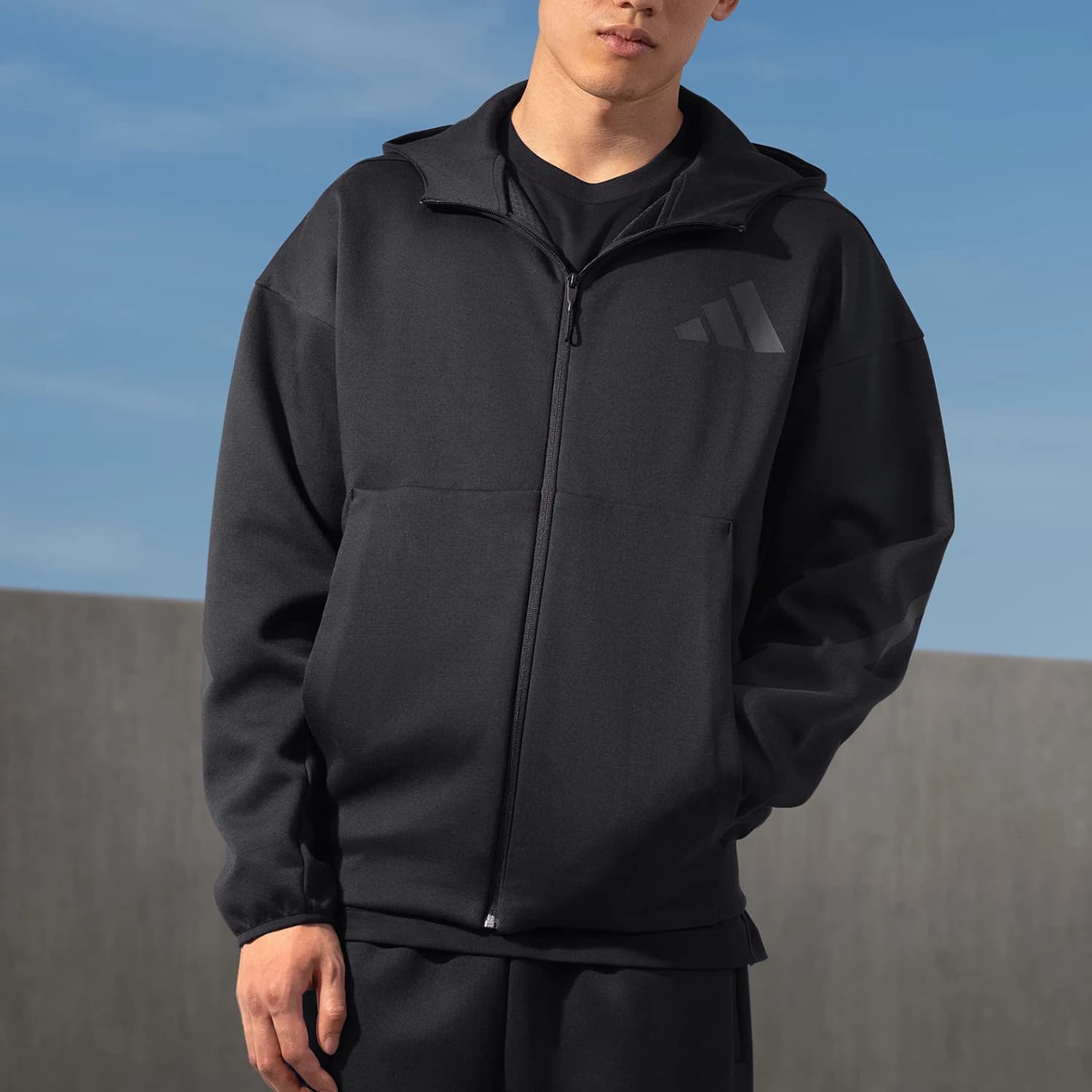 Adidas Originals M ZNE Giacca con cappuccio da esterno lavorata a maglia da uomo FZ JE7538