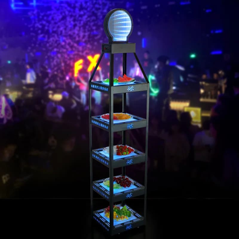 Bar specchio luminoso piatto di frutta piatto di frutta secca gioco notturno musica elettronica KTV piatto di frutta creativo snack a cinque strati