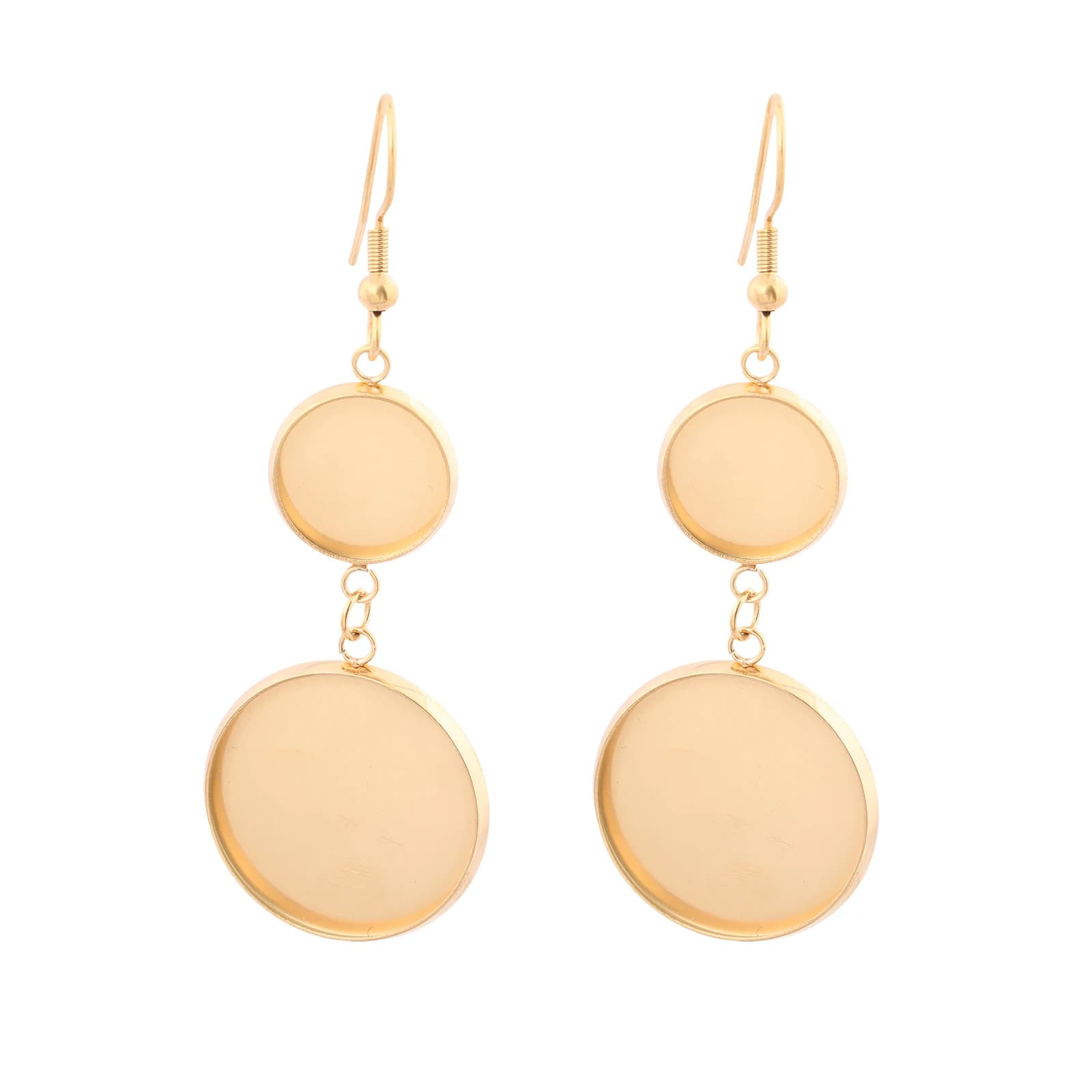 10 Pezzi Base per Orecchini in Acciaio Inox Placcato Oro, Adatta per Cabochon da 12mm e 20mm, Ganci Pendenti Fai-da-Te per Creazione di Gioielli