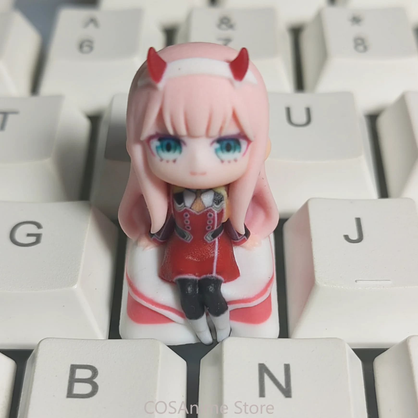 DARLING in the FRANXX 02 Cosplay Anime Game Copritasti Materiale in resina per copritasti tastiera meccanica Regalo di compleanno