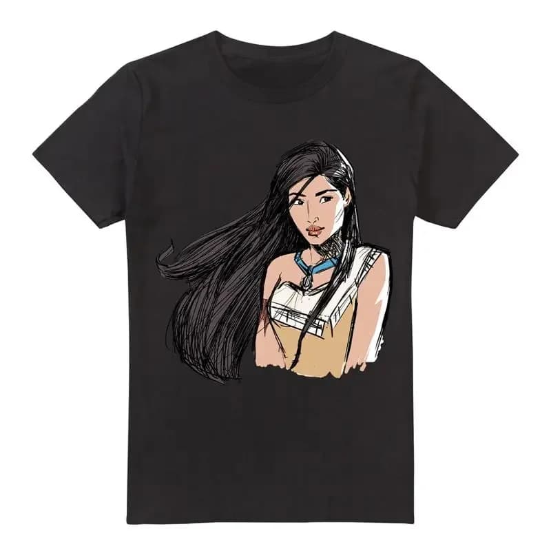 Maglietta Pocahontas Sketch Nera