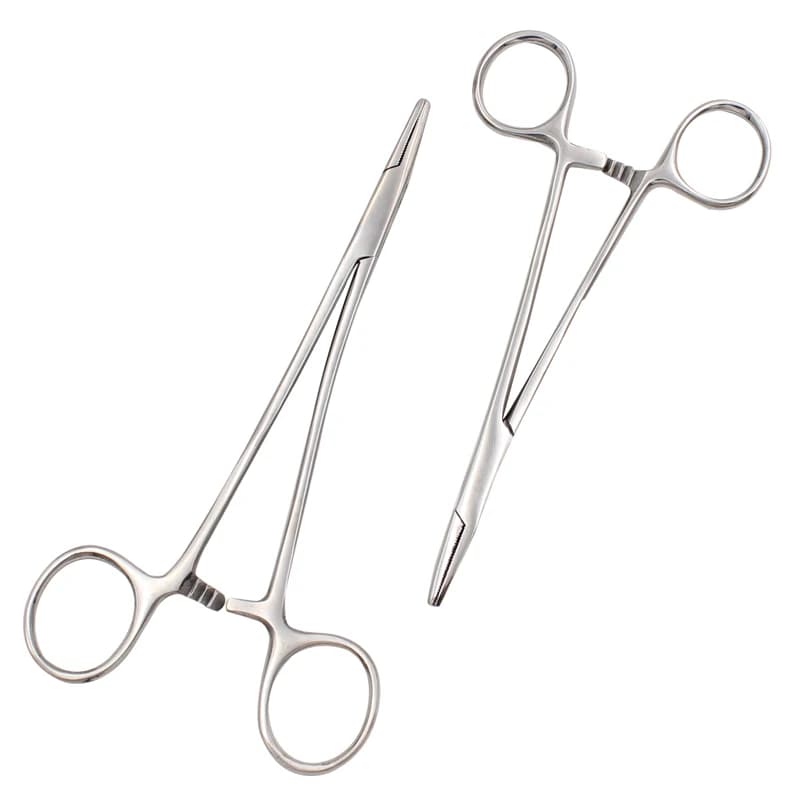 Pinza di bloccaggio in acciaio inossidabile Morsetto chirurgico per arteria Punta dritta curva Pinza per amo da pesca Pinza emostatica Utensili manuali