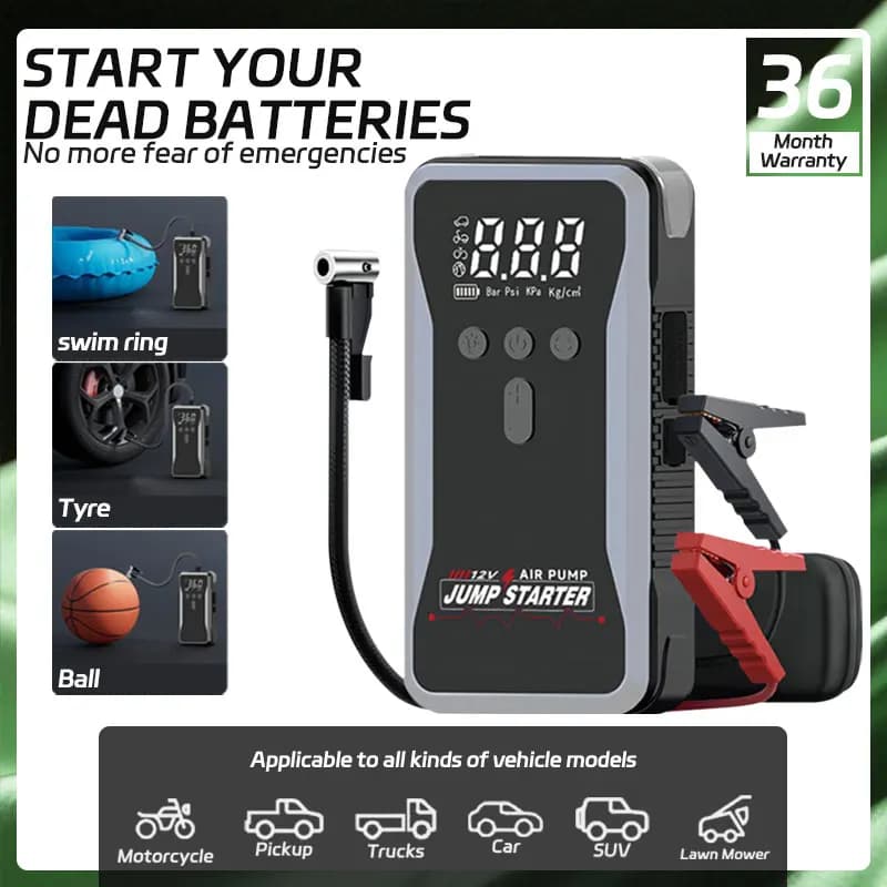 Nuovo 30000mAh Auto Salto di Avviamento Accumulatori E Caricabatterie Di Riserva Portatile 150PSI Pompa di Aria Batteria Per Auto Booster di Emergenza 12V Dispositivo di Avviamento Auto di Avviamento