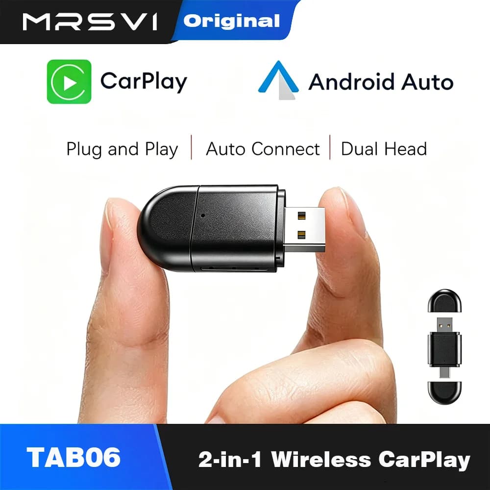 LEXXSON Wireless CarPlay Android Auto 2IN1 Adattatore Wireless Smart Mini Box Plug And Play WiFi Collegamento Veloce Dongle Per Auto Universale