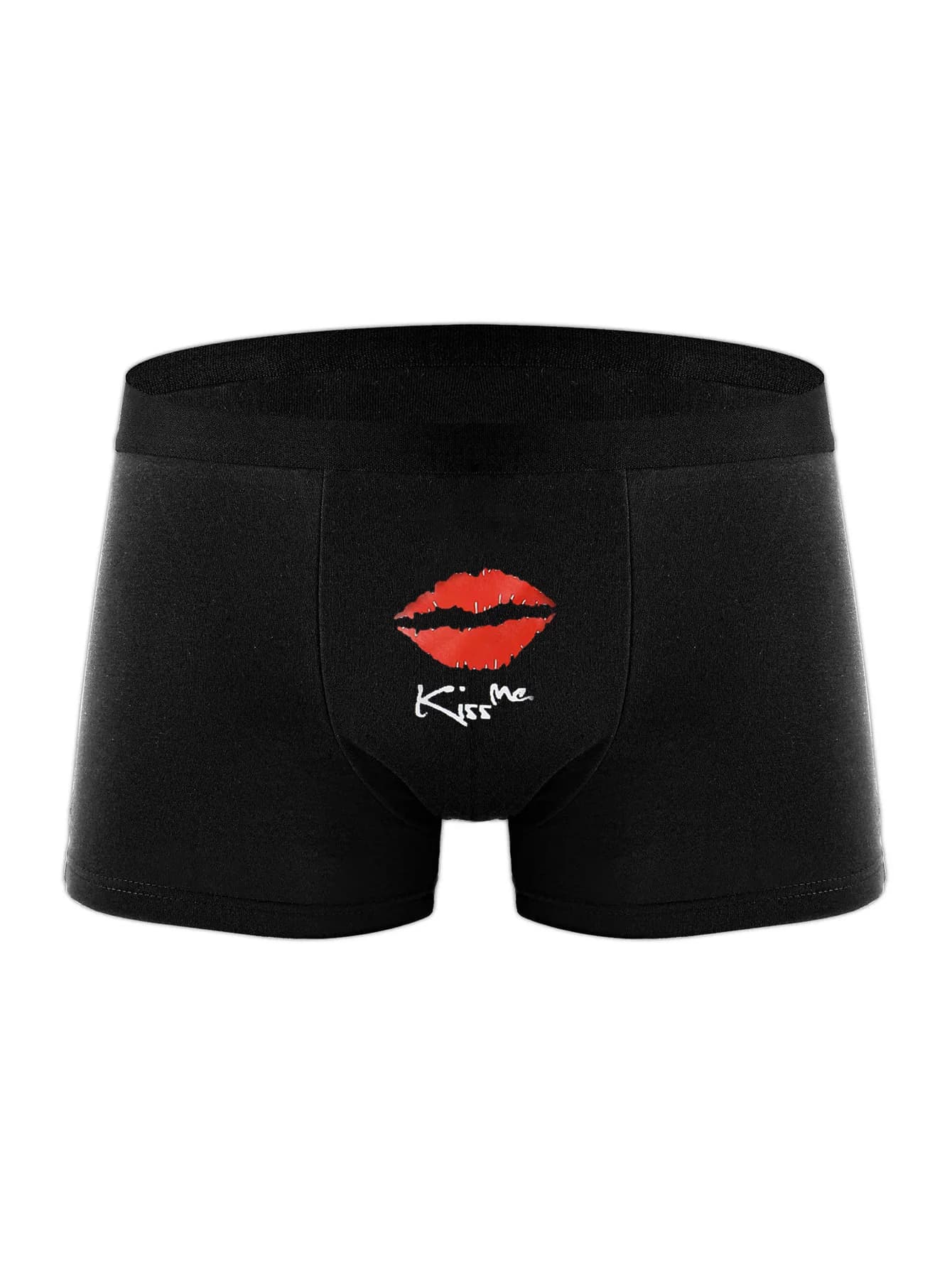Slip boxer da uomo con stampa di lettere divertenti Kiss Me Pantaloncini boxer traspiranti M L XL