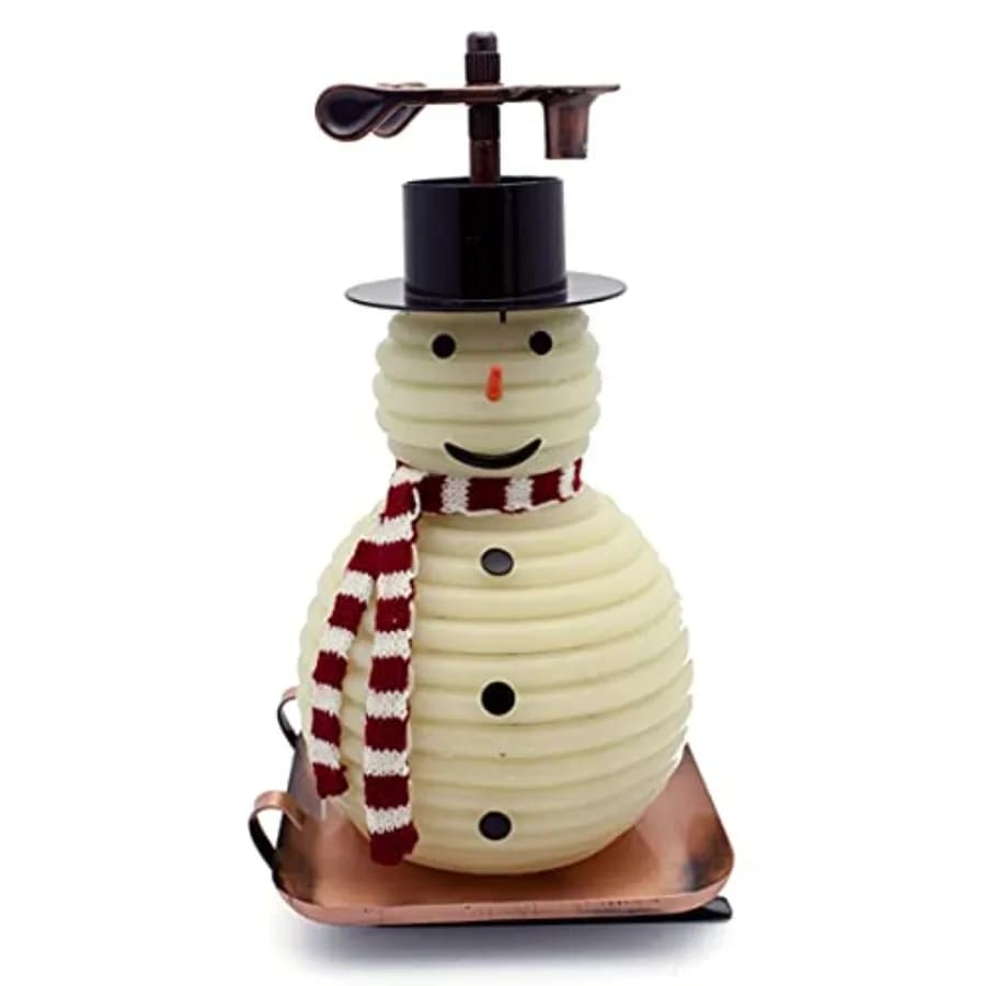 100-Hour Snowman Candle Copper Base Eco-friendly Natural Beeswax with Cotton Wick