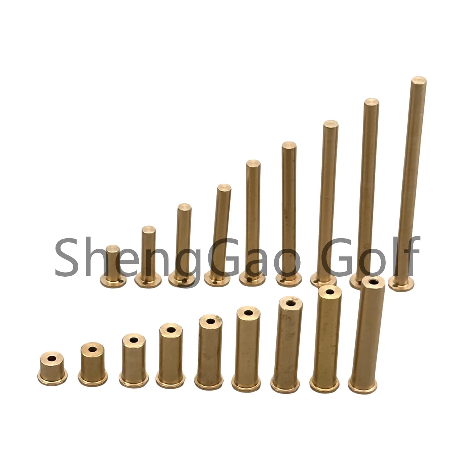Set of 10 pieces accessories for the weight head of the golf bat assembly kit of the crankshaft in copper swing brass size carbon/steel. 370/335/350