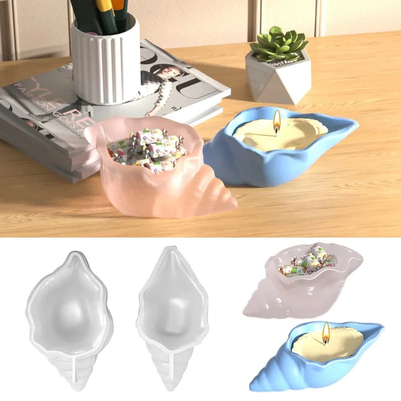 Conch Shaped Organizer Mold DIY Mini Conch Jewelry Organizer vaso di fiori stampi in Silicone Sea Shell Home Desktop ornamenti fatti a mano
