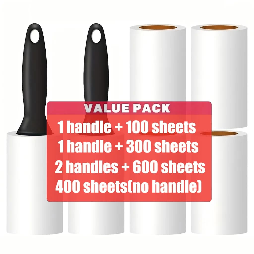 100/300/400/600 Sheets Lint Roller, Pet Hair Remover Roller, Lint Roller Refills, Tearable Sticky Lint Roller, Lint Rollers for
