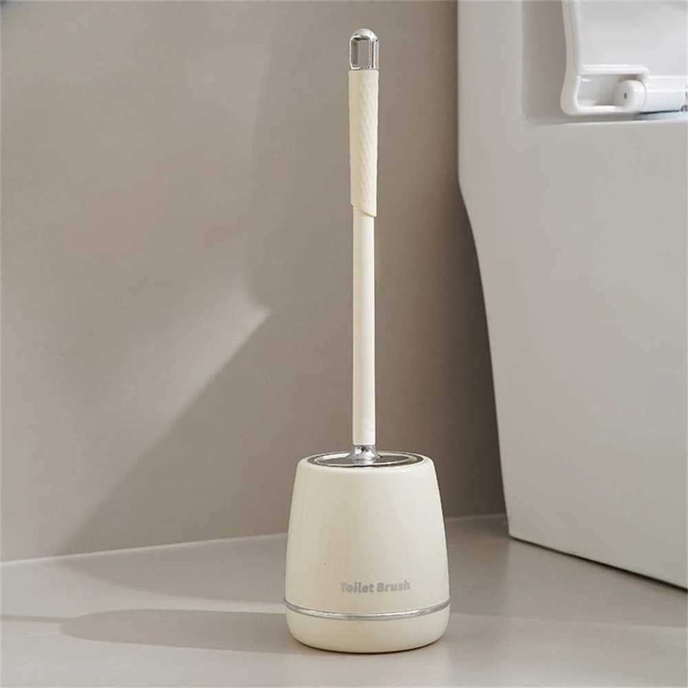 Spazzola per Pulizia WC con Manico Lungo, Spazzole in Silicone per Bagno, Testa Flessibile in Silicone