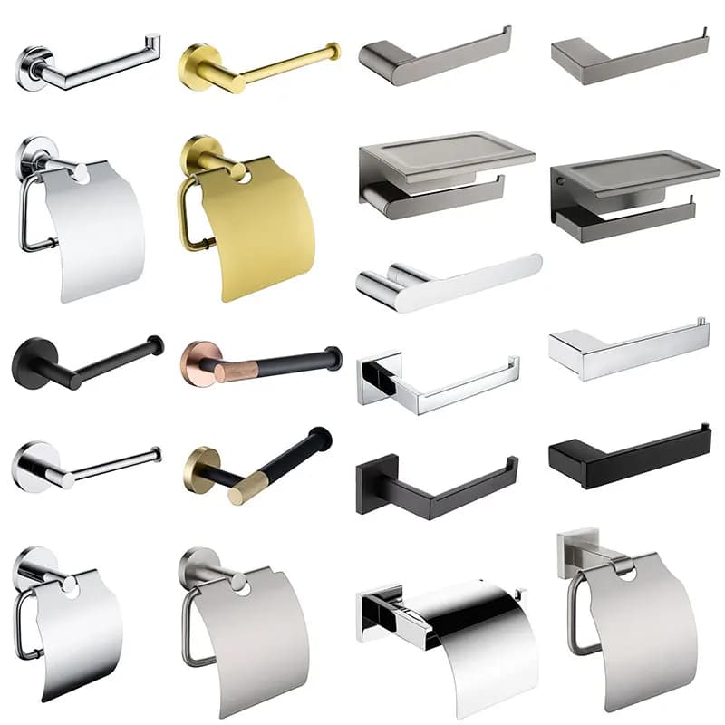 SANLUOIS Porta carta da parete in acciaio inossidabile con coperchio Accessori per WC da bagno Porta carta hardware