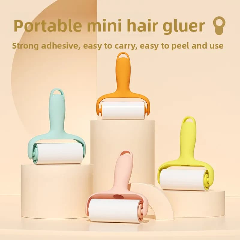 Portable Mini Lint Roller Pet Hair Remover Refillable Sticky Lint Remover with Tear-off Sheets, Effective Fur Removal Tool