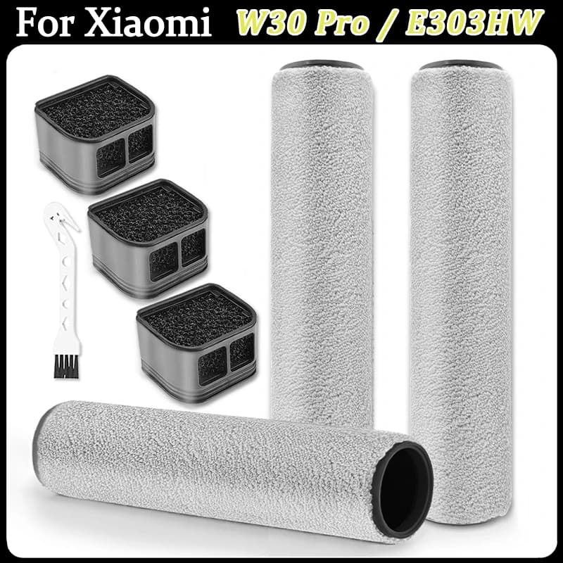 Accessori per robot aspirapolvere Xiaomi Truclean W30 Pro/E303HW, kit di ricambio con spazzola principale e filtro HEPA.