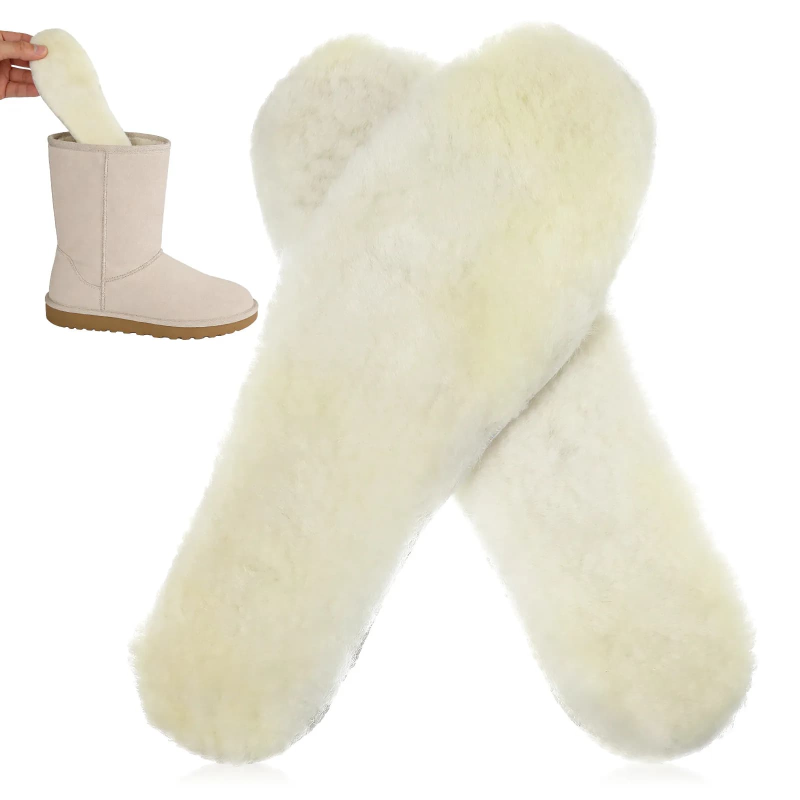 1 Paio di Solette in Lana Felpata Ispessita per Stivali Invernali e Sneakers, Comode e Riutilizzabili, con Sollievo dalla Pressione