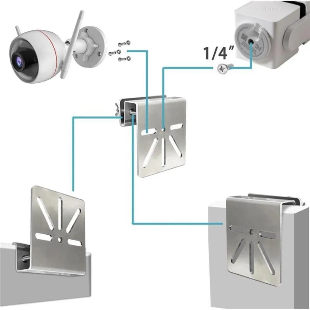 Staffe per telecamera di sicurezza in acciaio inossidabile Viti antiruggine senza foratura Staffa per telecamera solare richiesta Metallo resistente alle intemperie