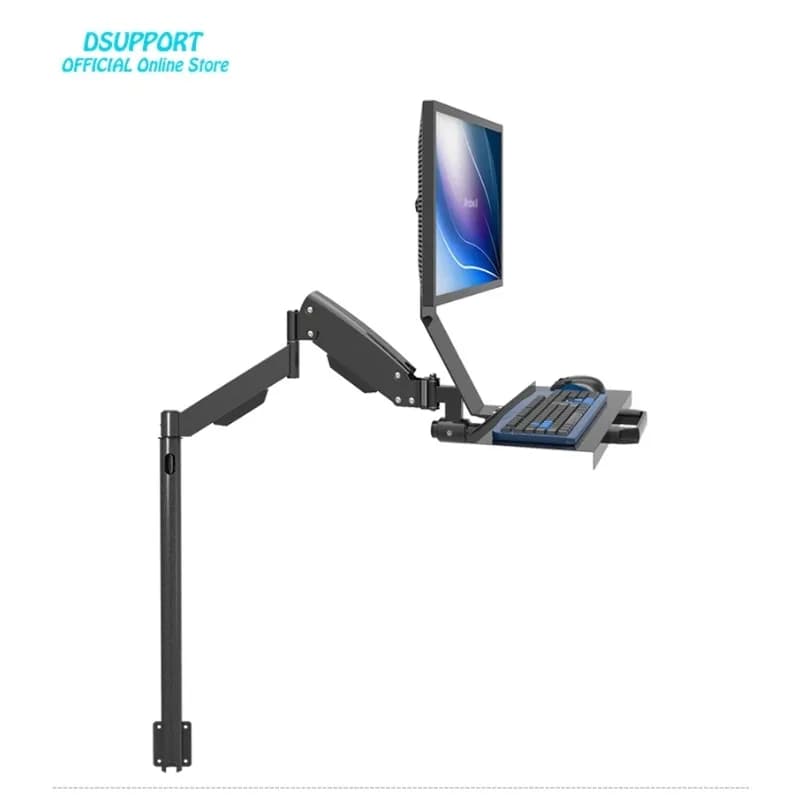 Gas Spring Arm Full Motion Customized Keyboard Monitor Holder Floor Stand Wall Side Mount Stand Working Monitor Mount Arm