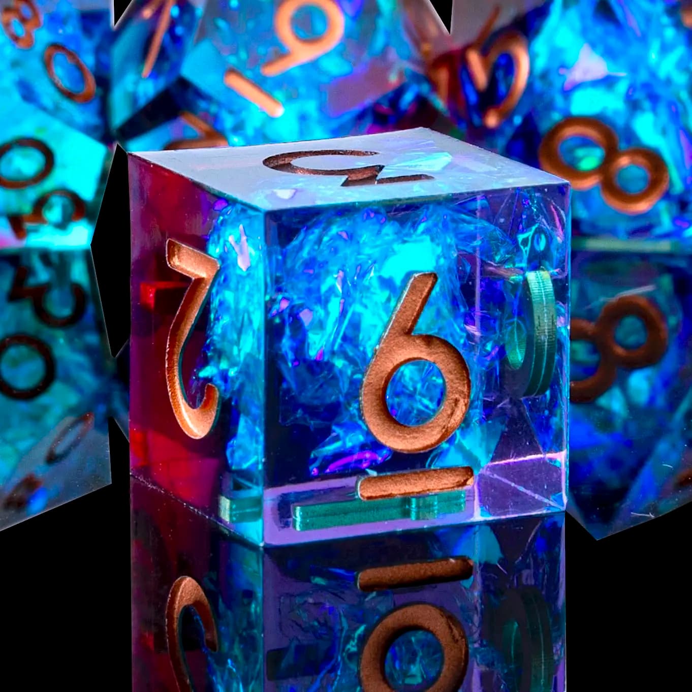 Set di dadi DND con bordo tagliente in resina, dadi per Dungeons and Dragons, giochi di ruolo e giochi da tavolo