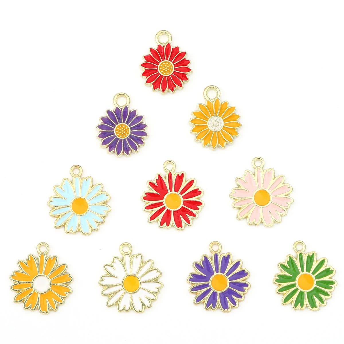 5 pezzi/sacchetto Ciondoli in lega con perline, Pendenti a forma di fiore, Perline fai da te per orecchini, bracciali e collane, per la creazione di gioielli