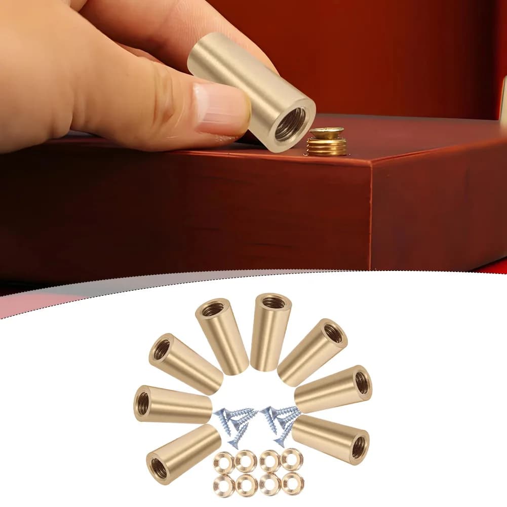 8 Pezzi Piedini Rialzati in Ottone per Vassoi in Legno e Taglieri, Accessori per Esposizione e Arredamento, Supporti Metallici