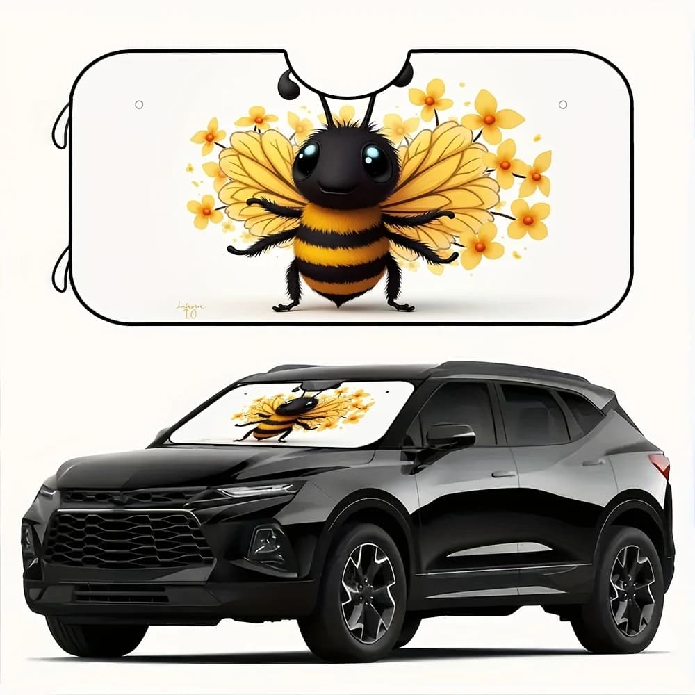 1pc, Bee Car Finestrino Anteriore Parasole Pieghevole Auto Parabrezza Parasole Riflettore a raggi UV Visiera parasole Protezione Blocco del calore Mantiene Y