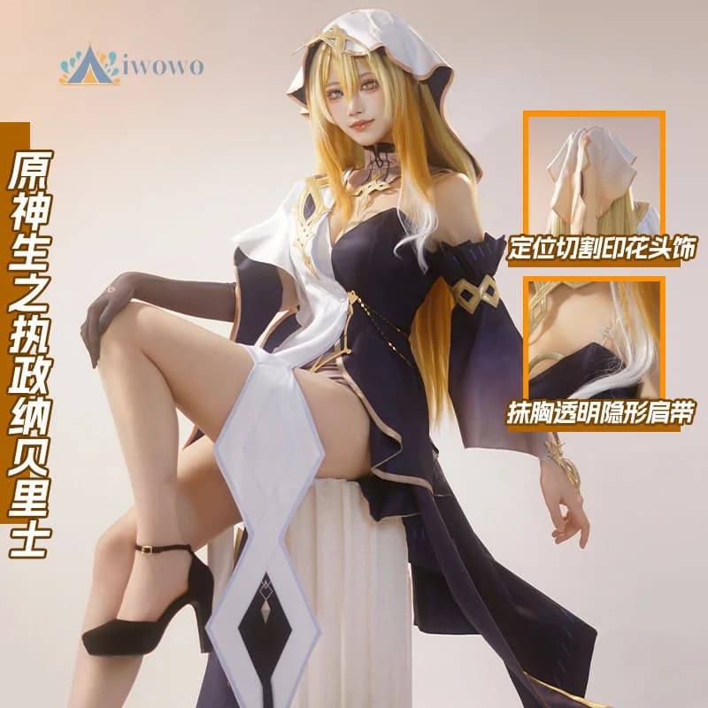 Genshin Impact Game Naberius Cosplay Costume Sexy Dress Uniform Halloween Carnival Christmas Party Role Play Clothes New