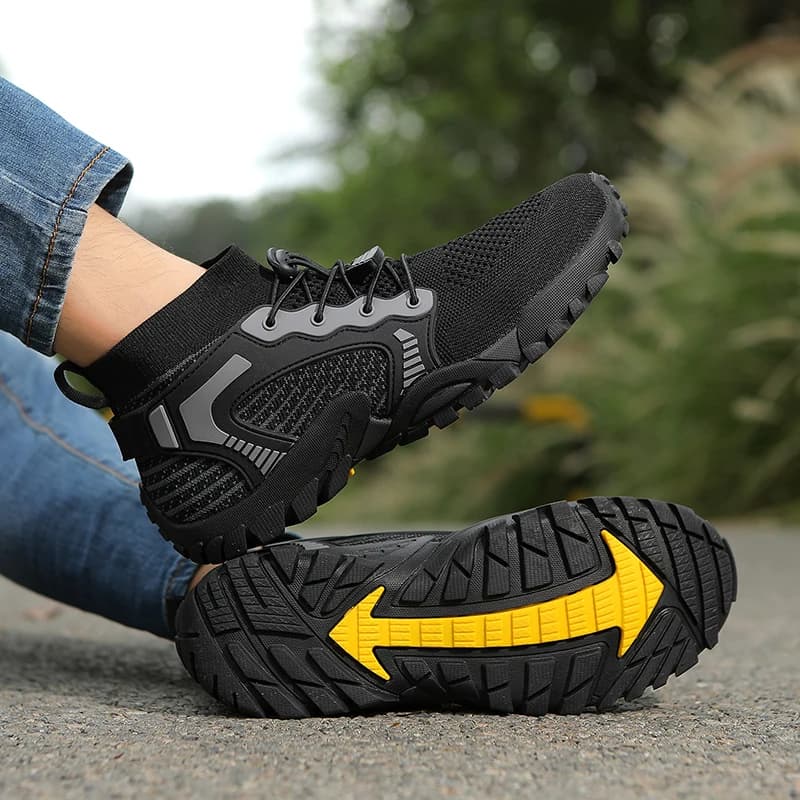 Big Size High Top Hiking Shoes Men 38-48 Breathable Mesh Outdoor Trekking Boots Non Slip Trail Running Camping Sneakers