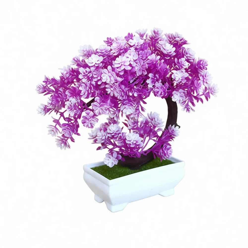 Artificial Potted Plant Decorative Fake Bonsai Plastic Flower Ornament For Home Office Tabletop Interior Room Decoration