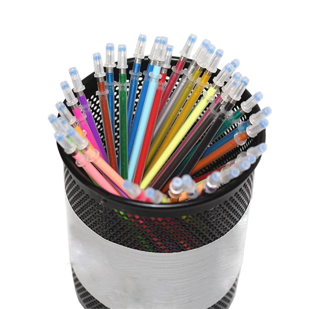 12 Colors Gel Ink Pen Refills Neon Glitter Metallic Pastel Acid-Free Smooth Writing for Coloring Books Crafting Doodling