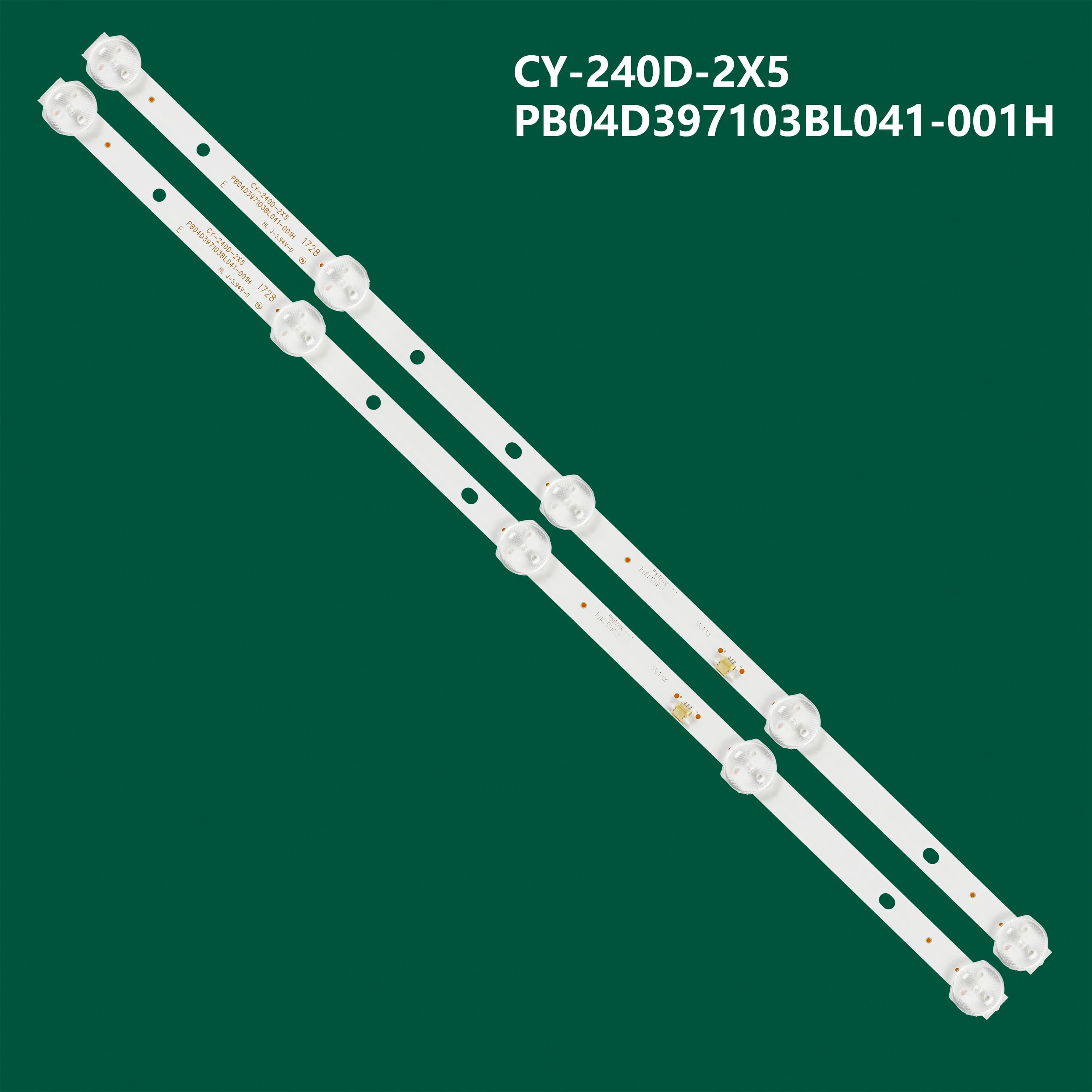 2-piece LED Backlight Strip 396mm 5 Lamp For Prestigio muslimatexam CY-240D-2X5 PB04D397103BL041-001H