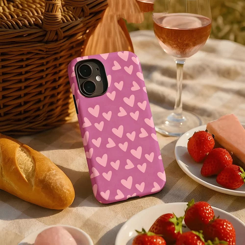 Foundation make-up Love Pattern Phone Case for iPhone 17 16 15 14 13 12 11 Pro/Max/Plus Fall proof and Shock proof Back Cover
