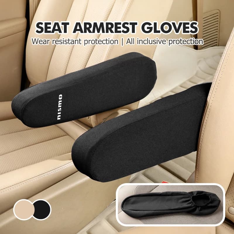For Nissan Car Seat Armrest Cover Soft Comfortable Elastic Cloth Accessories Qashqai X J10 J11 Trail Tiida Teana Juke Almera