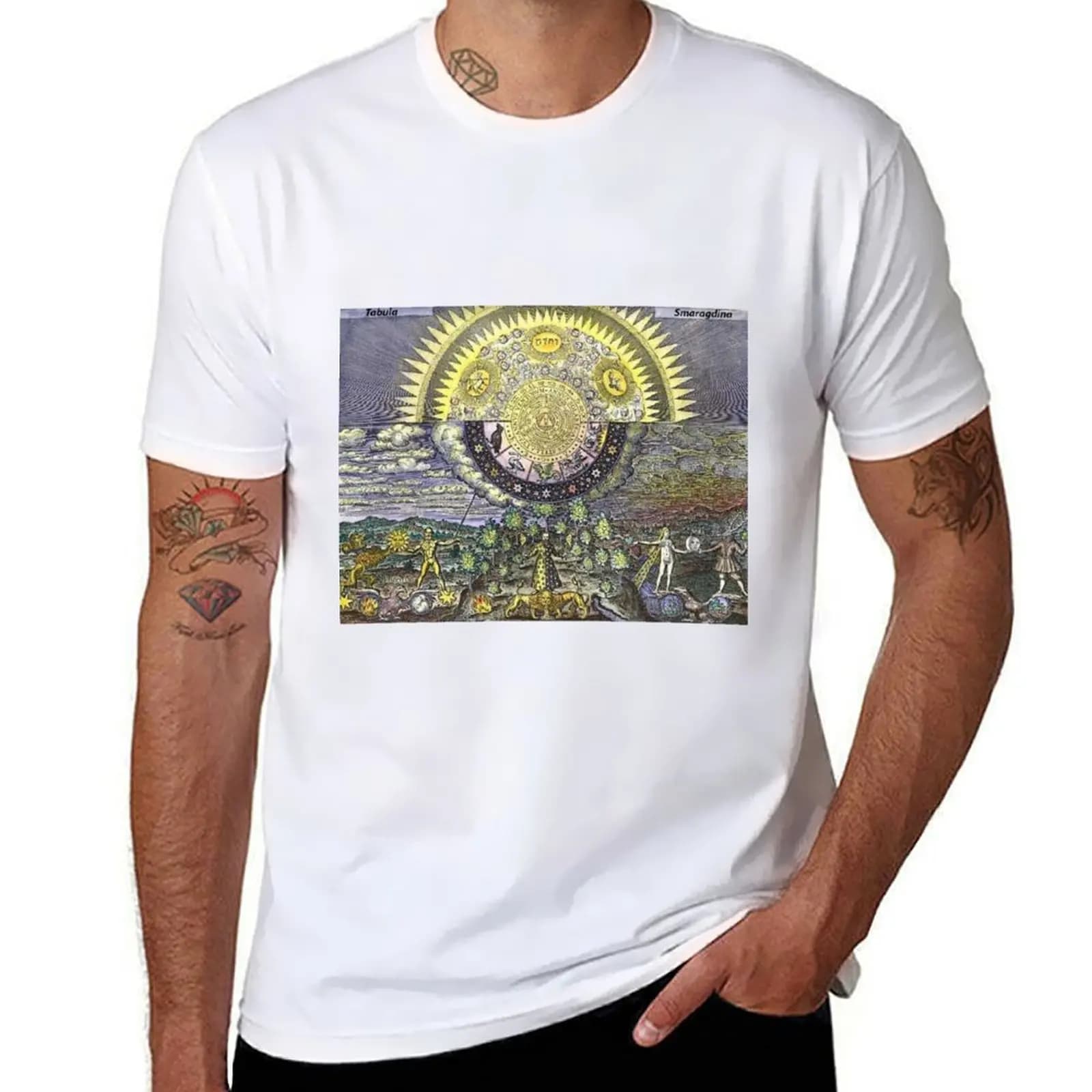 T-shirt The Emerald Tablet (Tabula Smaragdina) in cotone a maniche corte, sportiva e casual