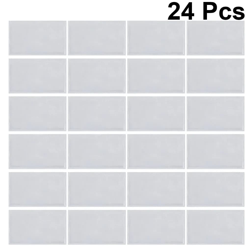 Transparent Self Adhesive Card Holders 24 Pack Waterproof Label Pockets for Office School Home Retail