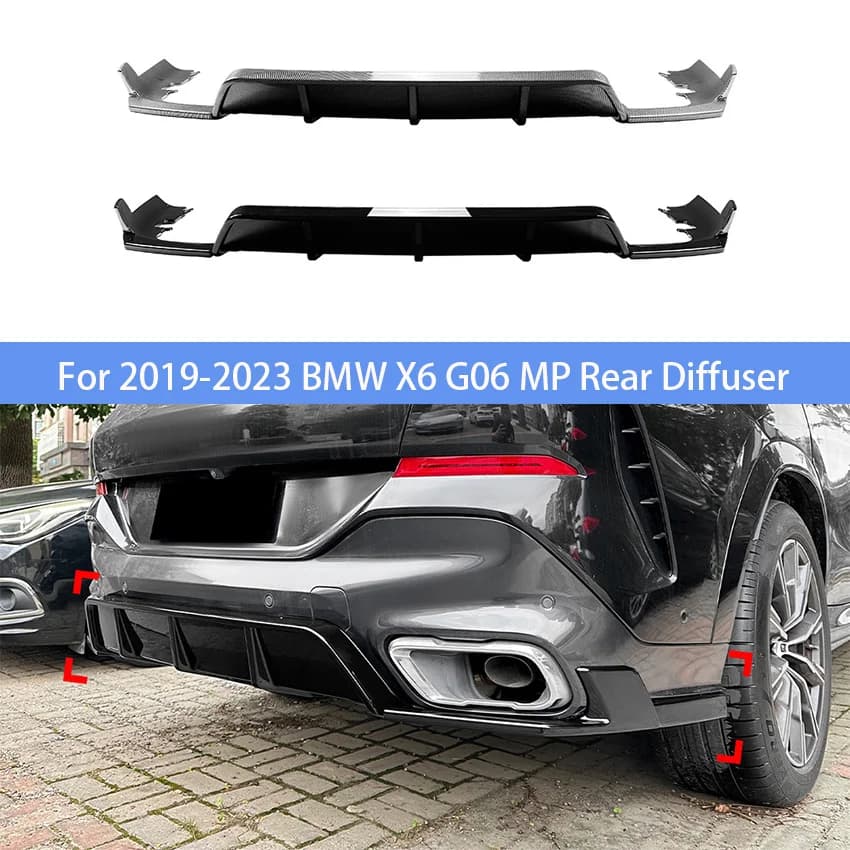 For 2019 2020 2021 2022 2023 BMW X6 G06 Car Rear Bumper Diffuser lip Lower Chin Guard Board Automobiles Spoiler Body kits Tuning