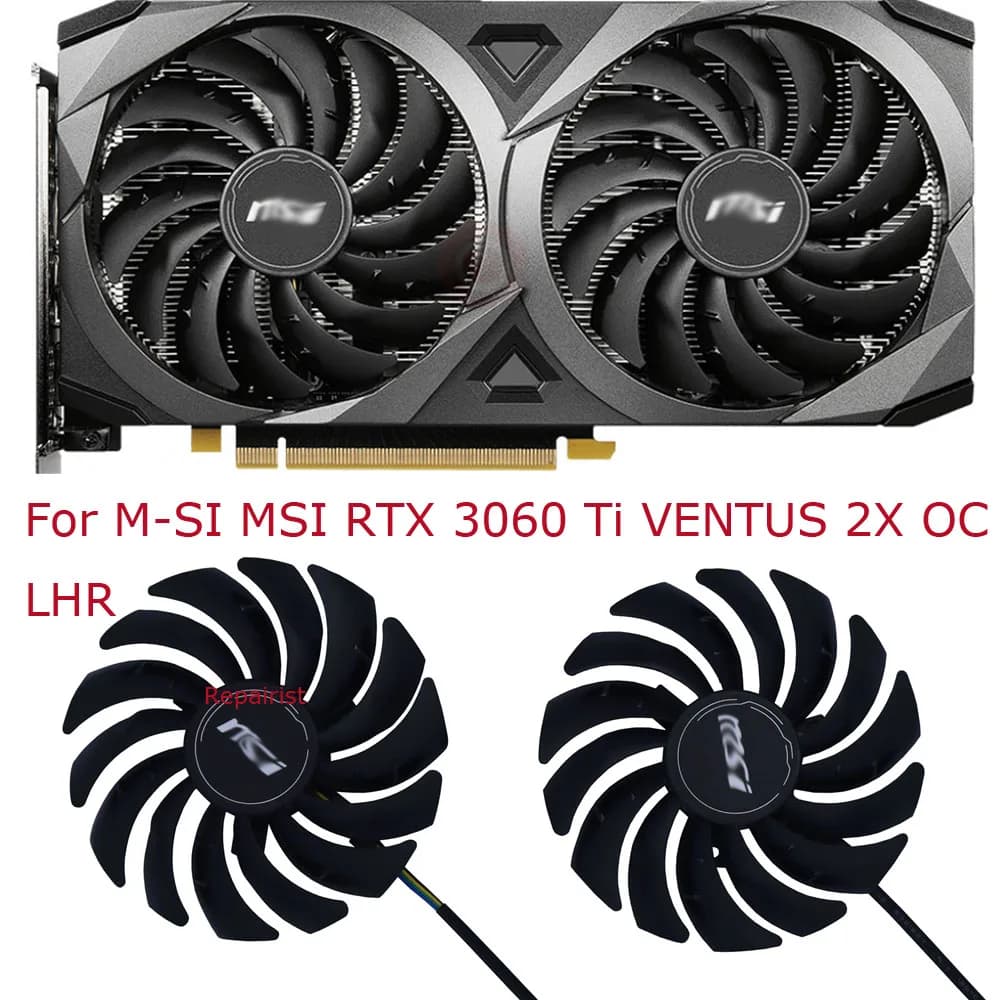 Ventola della scheda video, dispositivo di raffreddamento video gpu vga, PLD10010S12HH, 2 pezzi/set, per MSI RTX 3050 3070 rtx3060 RTX3060Ti VENTUS 2X