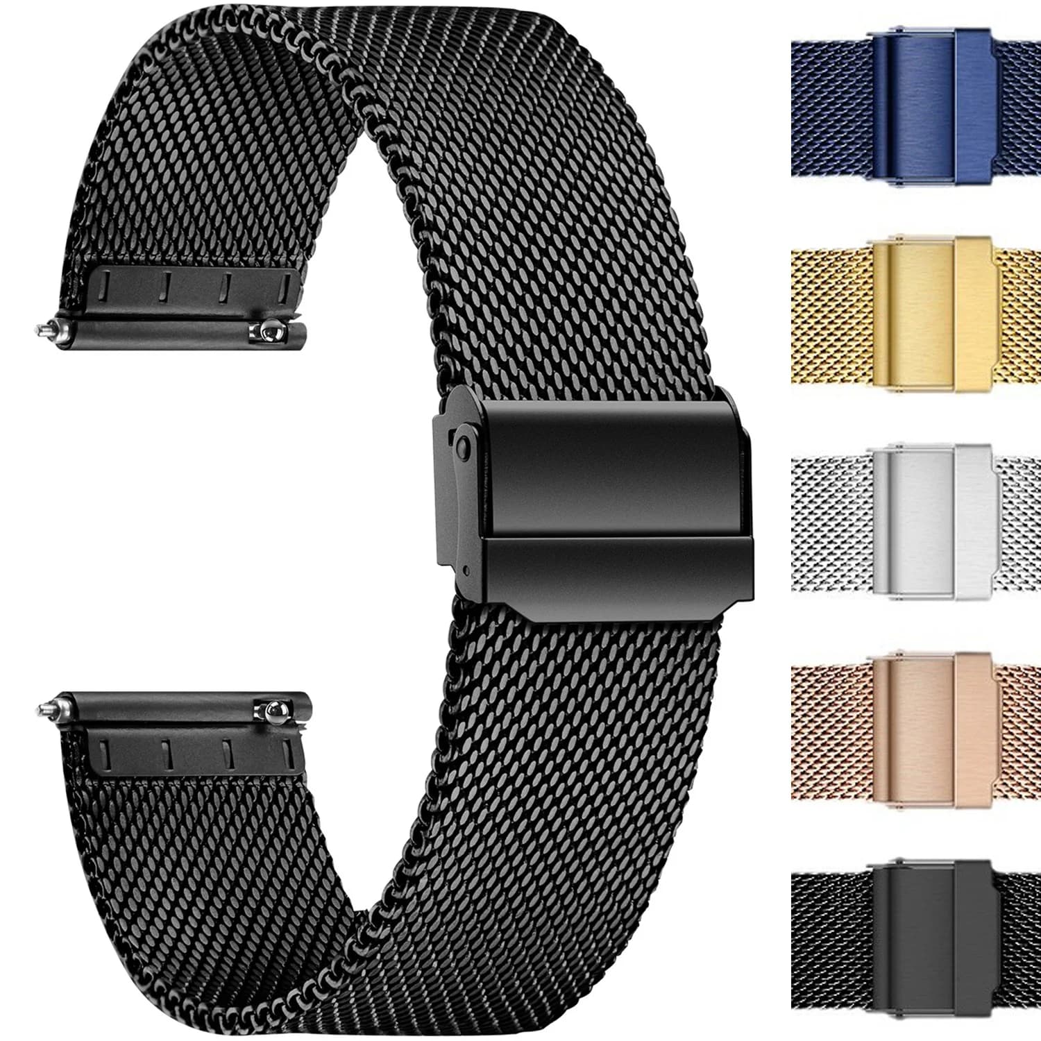 Stainless Steel Mesh Watch Strap Milan, 8/10/ 12 / 13 / 14 / 15/16/17/18/19/20/21/22/24 mm, quick release watch straps for women
