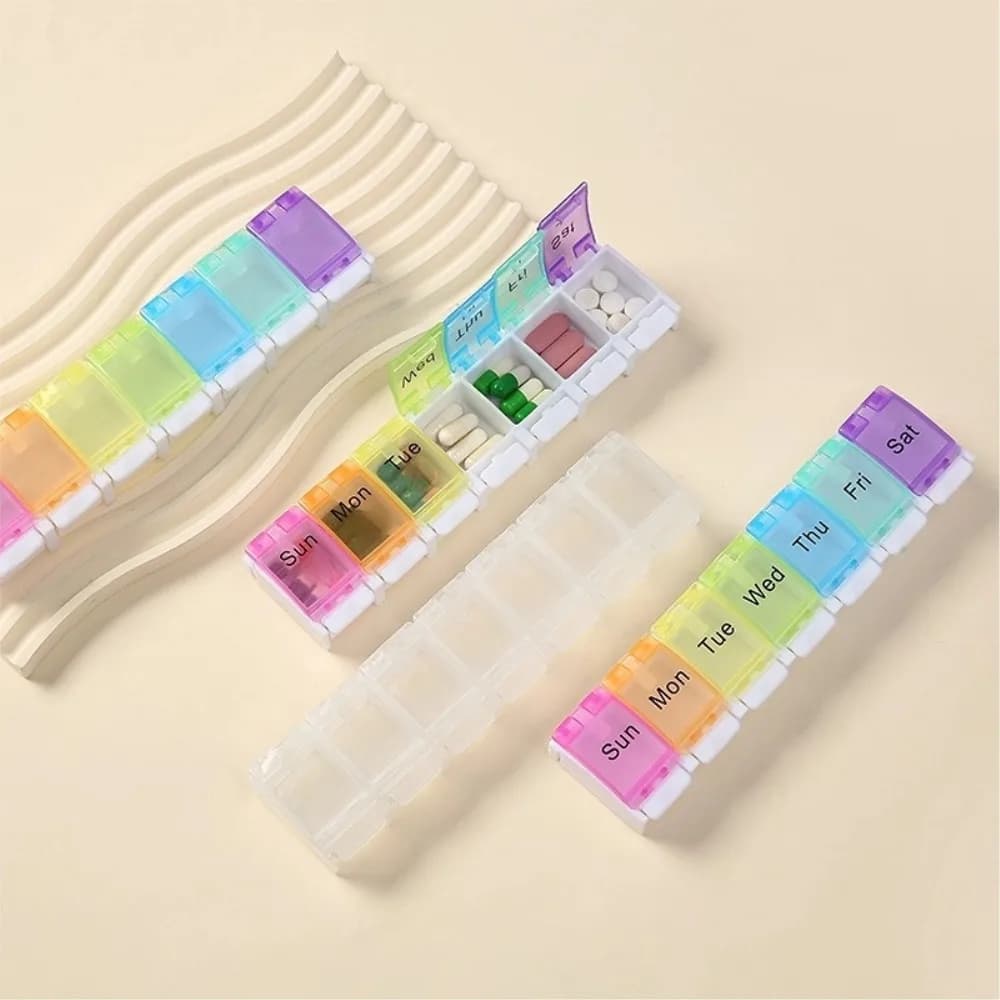 New Hot Premuim Weekly Rainbow Wallet Case Storage Organizer 7 Days 7 Days 7 Days Daily Grills for Medicine Vitamin Fish Oils Supplements
